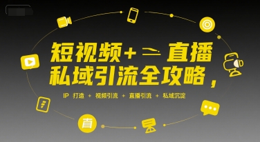 短视频+直播私域引流全攻略，IP打造 +视频引流 +直播引流 +私域沉淀-KAI的视界