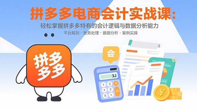 （15767期）拼多多电商会计实战课：轻松掌握拼多多特有的会计逻辑与数据分析能力-KAI的视界