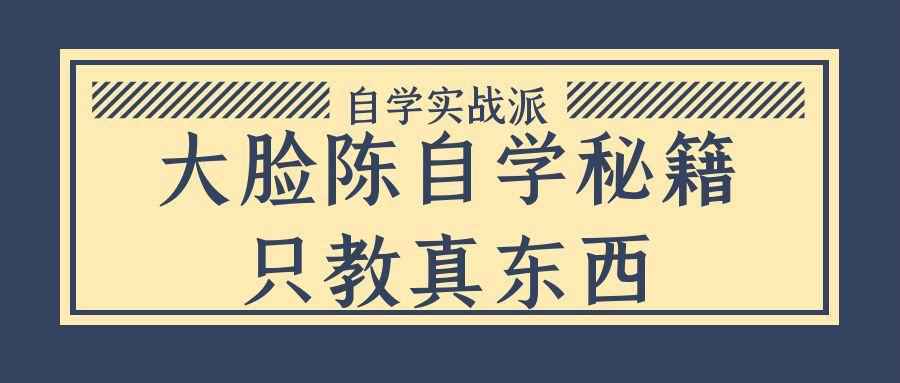 大脸陈自学秘籍只教真东西-KAI的视界