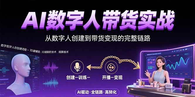 （15548期）AI数字人+带货实战：从数字人创建到带货变现的完整链路-KAI的视界