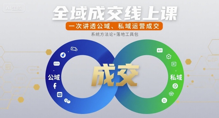 全域成交线上课，一次讲透公域、私域运营成交-KAI的视界