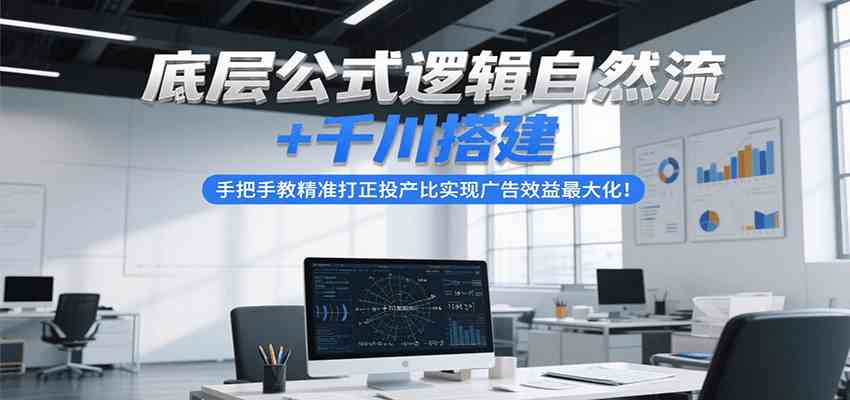 底层公式逻辑自然流+千川搭建，手把手教精准打正投产比实现广告效益最大化！-KAI的视界