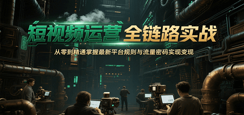 短视频运营全链路实战，从零到精通掌握最新平台规则与流量密码实现变现-KAI的视界