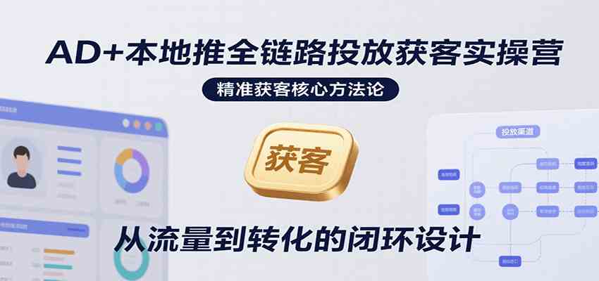 AD+本地推全链路投放获客实操营，快速掌握精准获客技巧，当天投放当天转化高效营销-KAI的视界