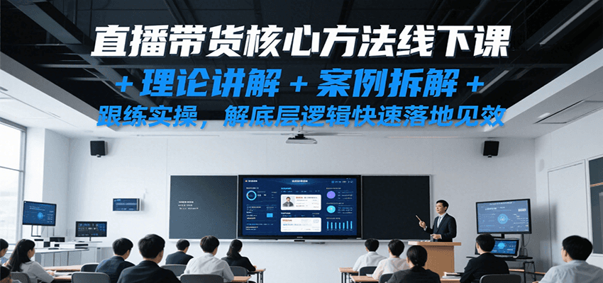 直播带货核心方法线下课，理论讲解+案例拆解+跟练实操，解底层逻辑快速落地见效-KAI的视界