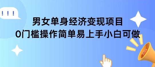 女单身经济项目变现周期长可复购率高日入1k+-KAI的视界