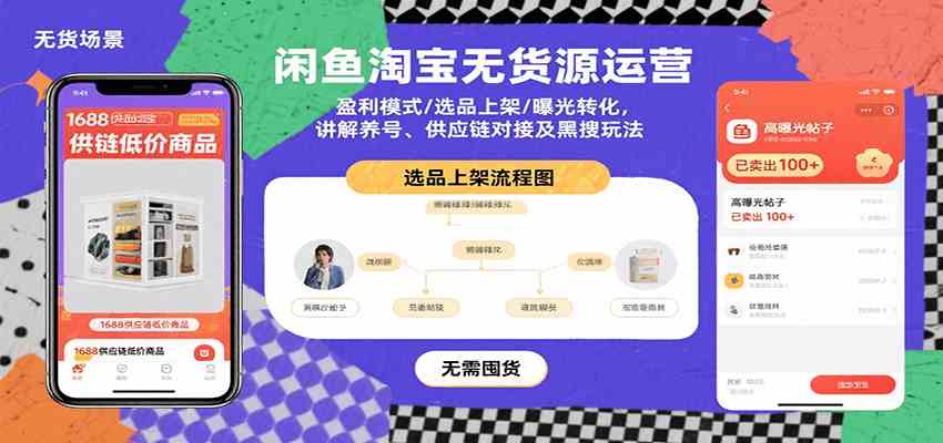 闲鱼淘宝无货源运营：盈利模式/选品上架/曝光转化，讲解养号、供应链对接及黑搜玩法-KAI的视界