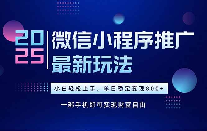 （15603期）25年下半年微信小程序推广最新玩法，轻松日入800+-KAI的视界