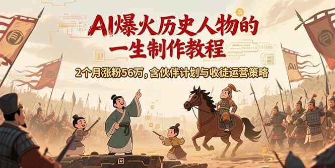 图片[1]-（15336期）AI历史人物赛道课程，2个月涨粉56万，含伙伴计划与收徒运营策略-KAI的视界