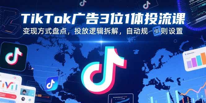 （15460期）TikTok广告3位1体投流课，变现方式盘点，投放逻辑拆解，自动规则设置-KAI的视界
