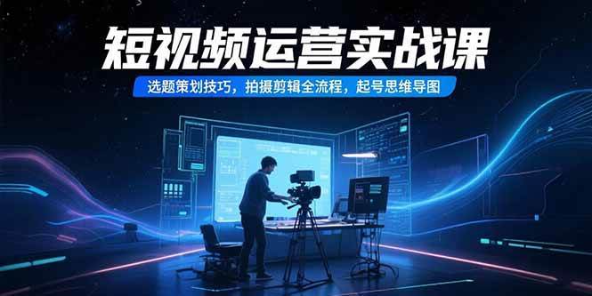 （15375期）短视频运营实战课，选题策划技巧，拍摄剪辑全流程，起号思维导图-KAI的视界