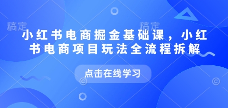小红书电商掘金课，小红书电商项目玩法全流程拆解（更新7月）-KAI的视界